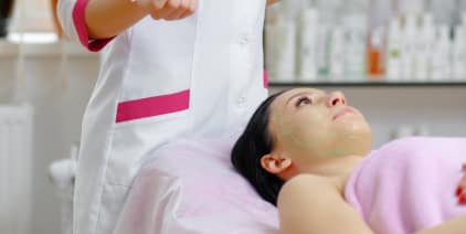 Relaxing facial treatment at a spa